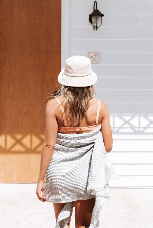 Waffle Pearl Grey x 4 Turkish Towel Bundle