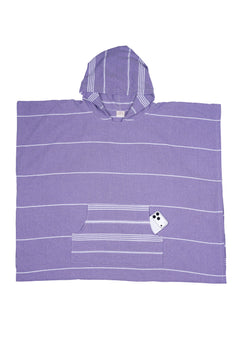 Purple Hooded Turkish Towel Poncho