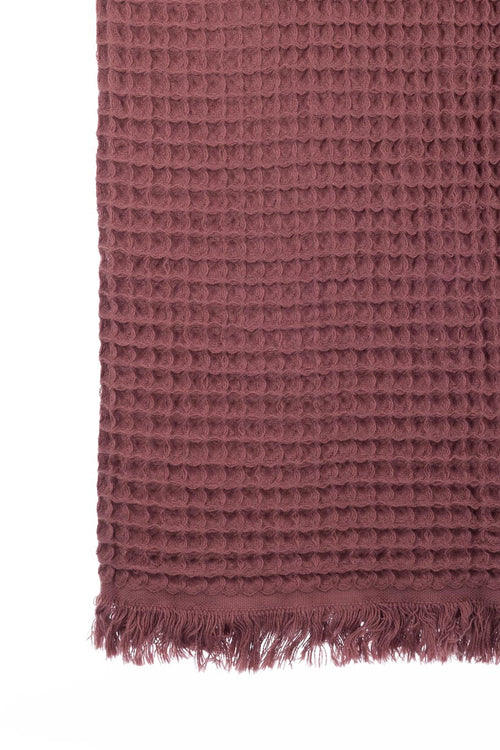 Waffle Maroon Turkish Towel