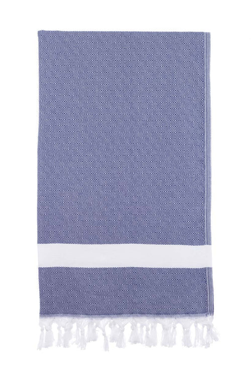 Diamond Navy Blue Turkish Towel