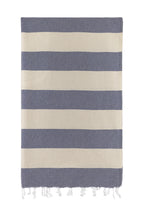 Turkish Towel Co Bright Towel Navy And Beige