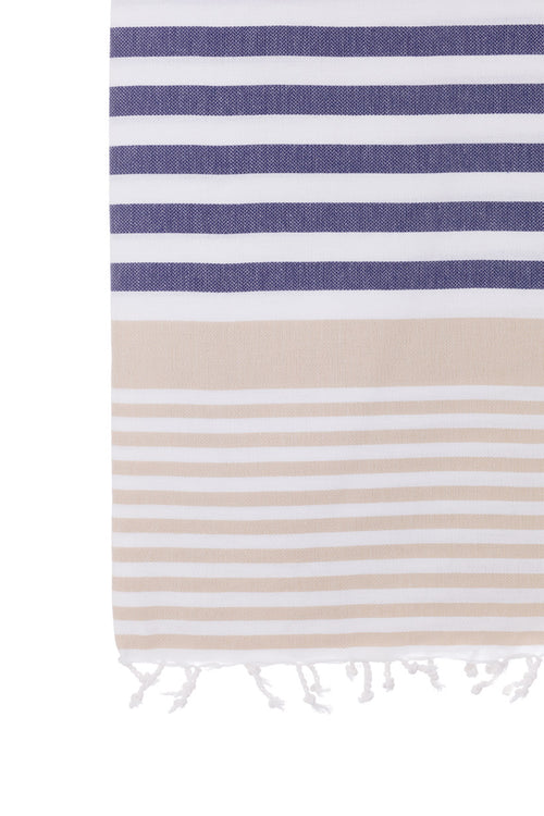 Turkish Towel Co 100% Cotton Turkish Towel Online Navy Beige