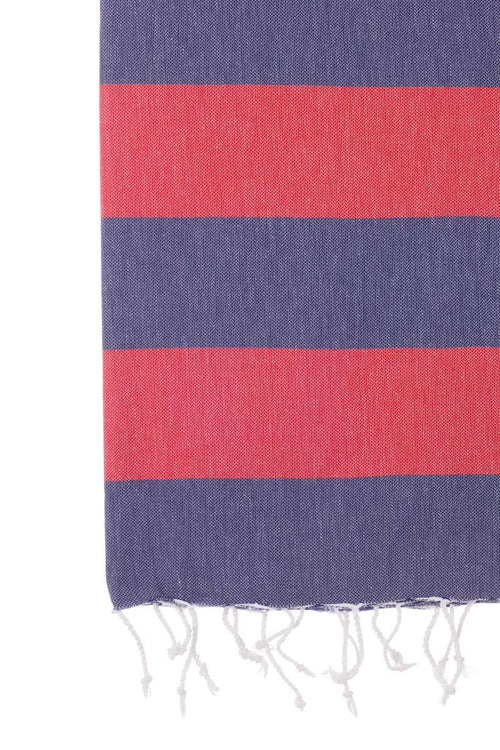 Turkish Towel Co Red & Navy Turkish Towel 100% Cotton Towels