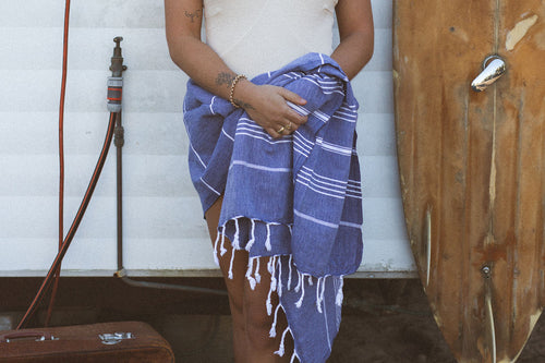 Classic Navy Blue Turkish Towel