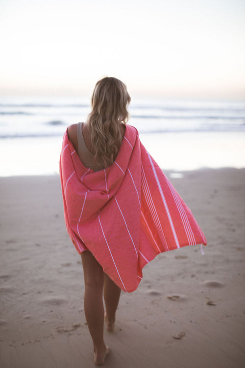 Coral Turkish Towels for the beach